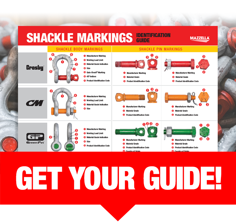 Mazzella Get Your Shackle Markings Identification Guide